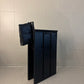 Set of 2 vintage black leather chairs