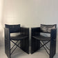 Set of 2 vintage black leather chairs