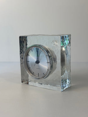 Heavy glass table clock
