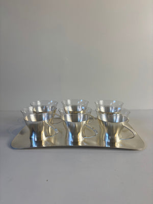 Set of 6 cups with matching tray by WMF