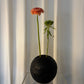 Black bulbous vase