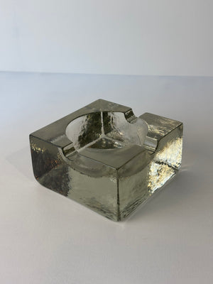 Heavy glass ashtray