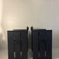 Set of 2 vintage black leather chairs