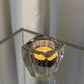 Set of 2 reversible glass candle holders