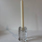 Heavy glass candle holder