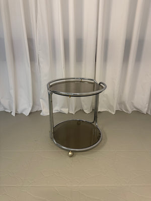 Smoked glass serving trolley