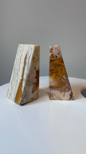 Onyx marble bookends