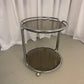 Smoked glass serving trolley