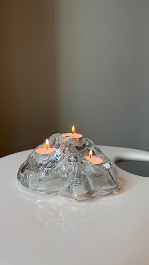SEA Glasbruck Sweden iceberg candle holder