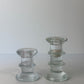 Set of 2 glass candle holders