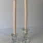 Set of 2 glass candle holders