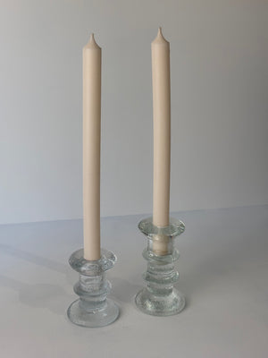Set of 2 glass candle holders