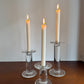 Set of 3 Marc Aurel glass candle holders