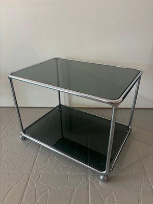 Smoked glass serving trolley