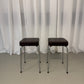 Set of two vintage brown leather stools