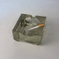 Heavy glass ashtray