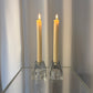 Set of 2 reversible glass candle holders