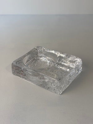 Heavy glass ashtray