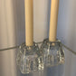 Set of 2 reversible glass candle holders