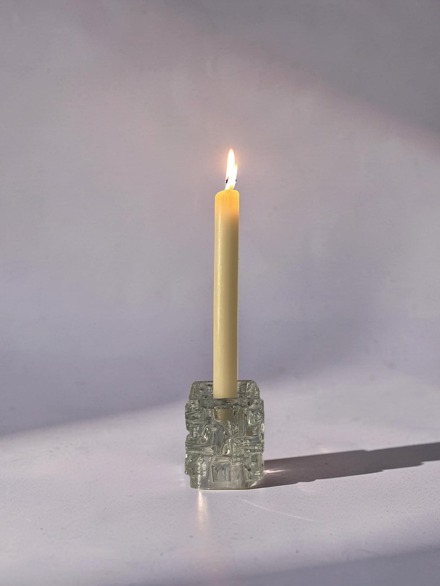 Glass geometric candle holder