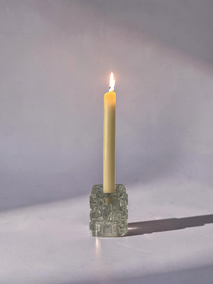 Glass geometric candle holder