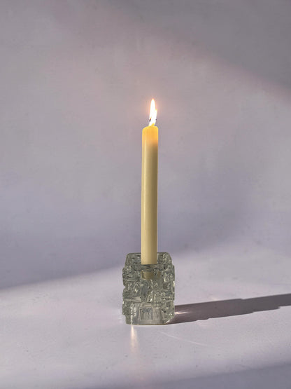 Glass geometric candle holder