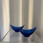 Set of 2 cobalt blue Arc France glass bowls