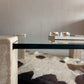 Glass & travertine coffee table