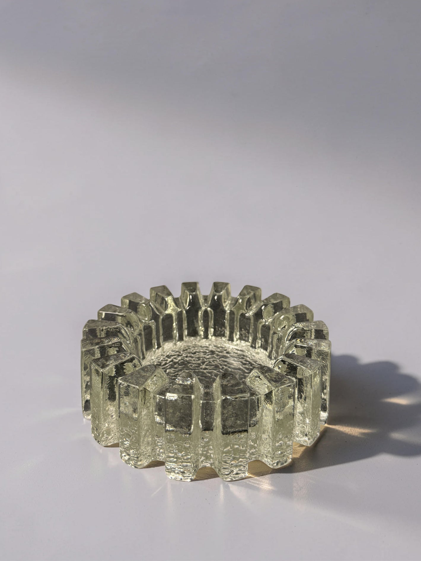 Pukeberg crystal ice glass ashtray