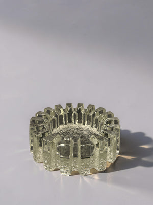 Pukeberg crystal ice glass ashtray