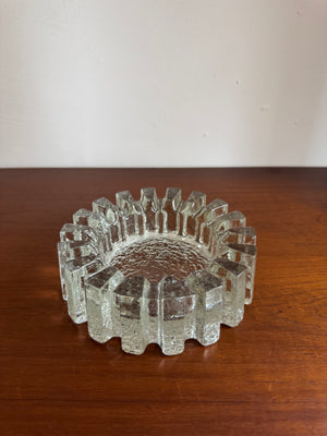 Pukeberg crystal ice glass ashtray