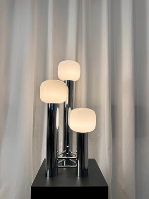 Chrome tube Spage Age lamp by Sölken Leuchten