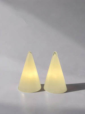 Set of 2 "Teepee" glass table lamps by SCE