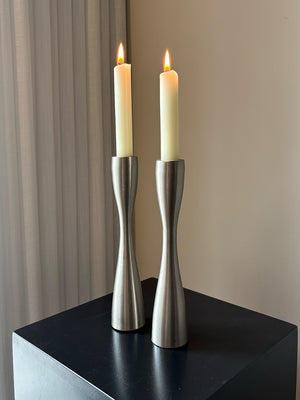 Set of 2 stainless steel candle holders