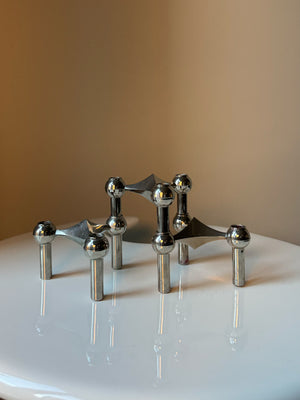 3 Piece Stoff Nagel Candle Holder