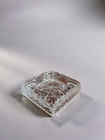 Crystal glass ashtray