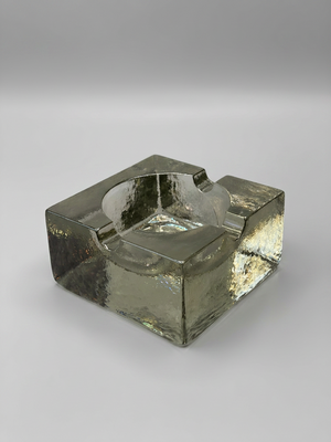Heavy glass ashtray
