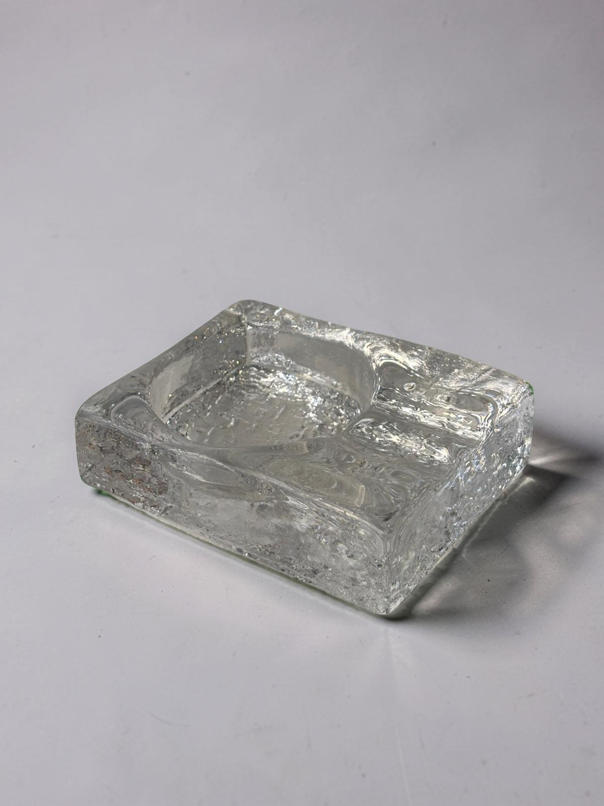 Heavy glass ashtray