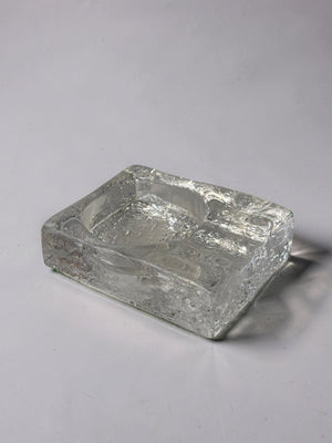 Heavy glass ashtray