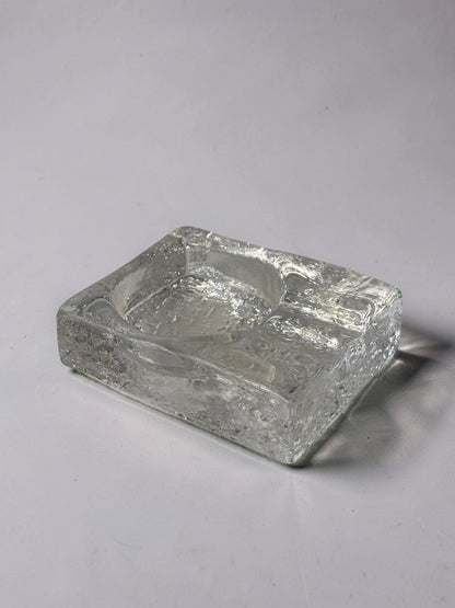Heavy glass ashtray