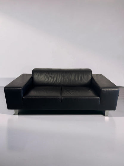 Two seat leather sofa