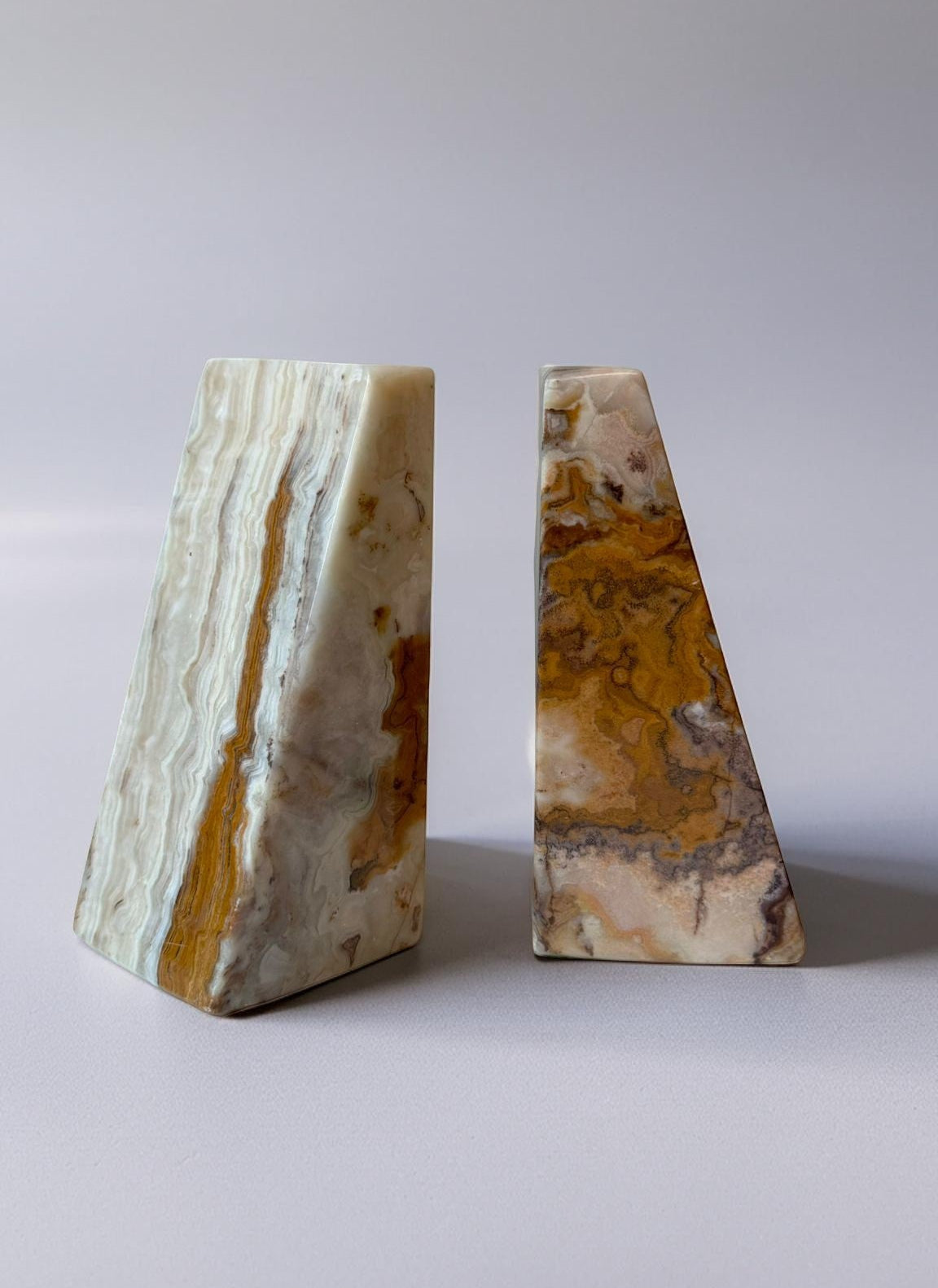 Onyx marble bookends