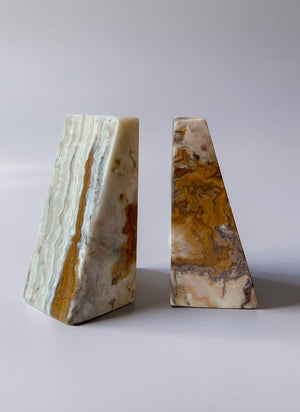 Onyx marble bookends