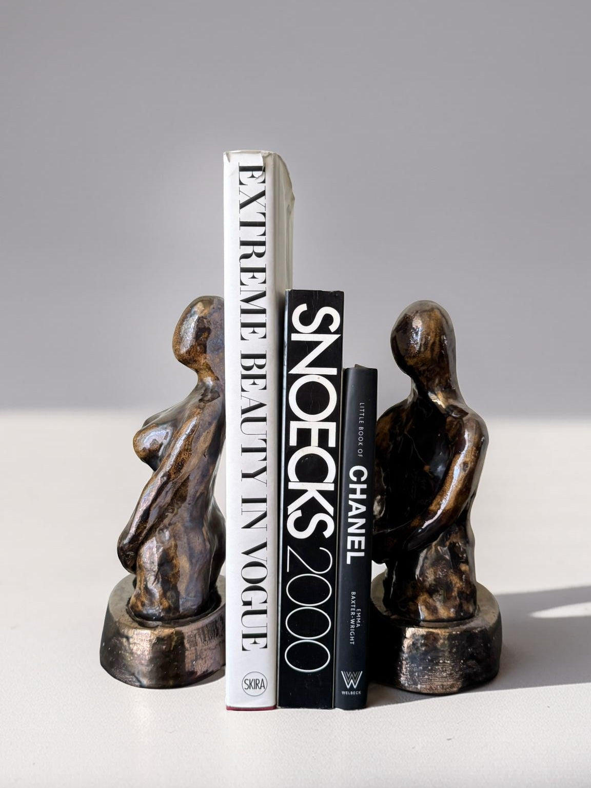 Male & female sculpture bookends