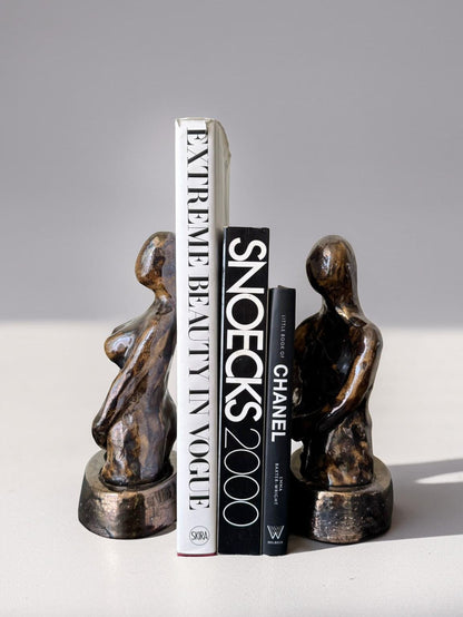 Male & female sculpture bookends