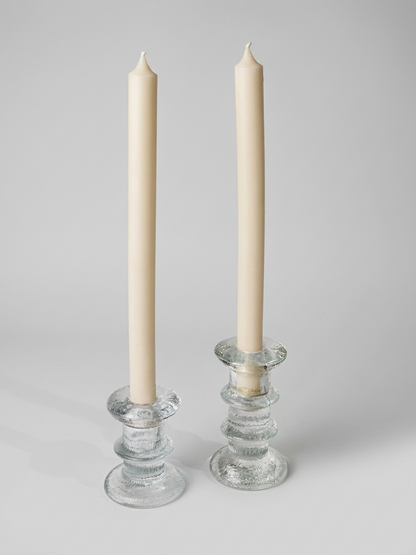 Set of 2 glass candle holders