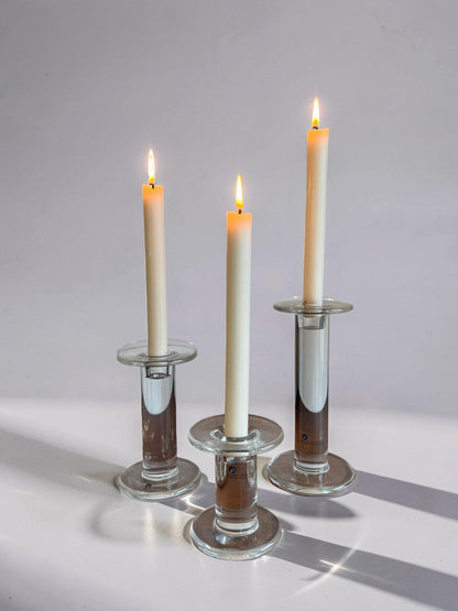 Set of 3 Marc Aurel glass candle holders