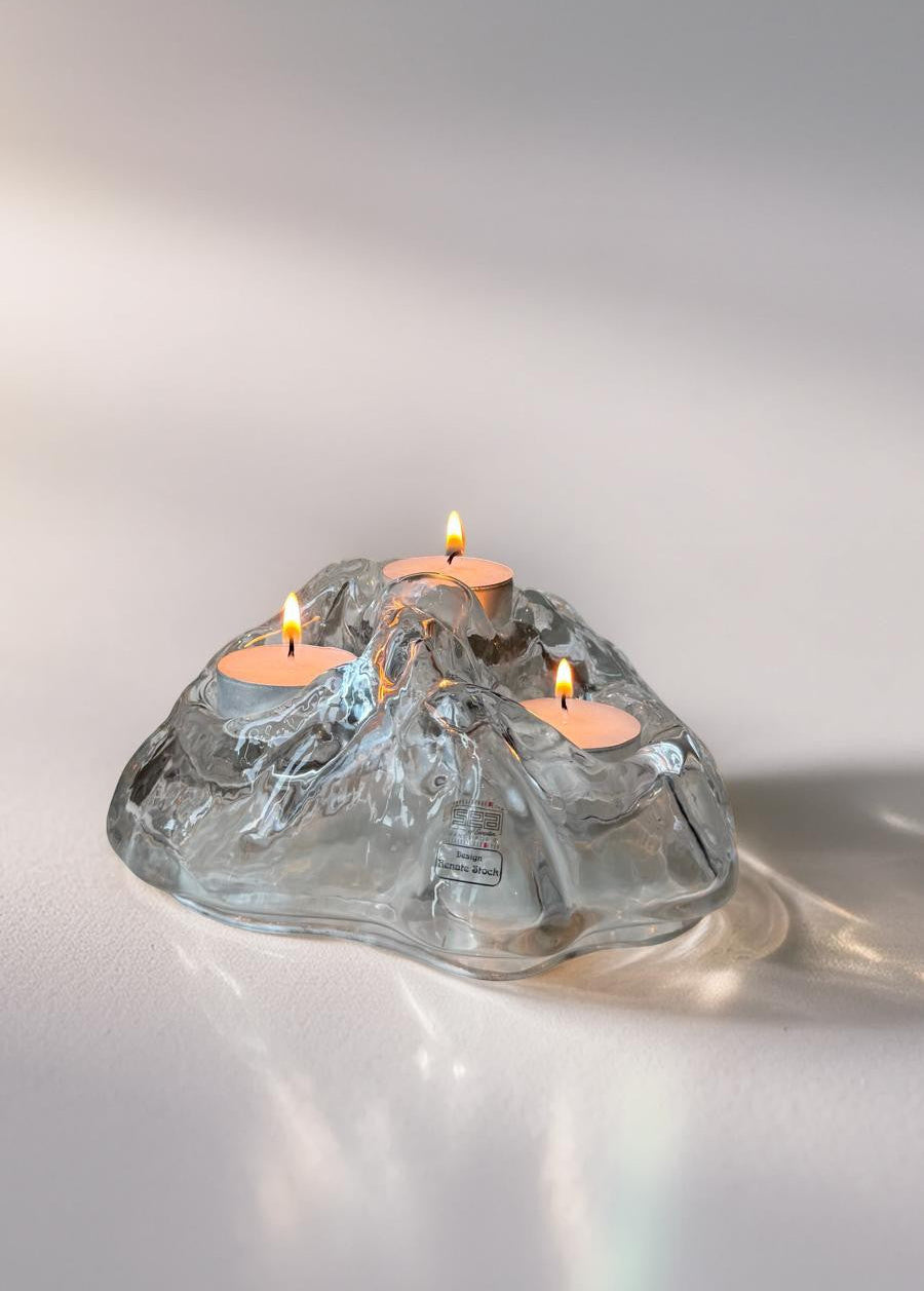 SEA Glasbruck Sweden iceberg candle holder