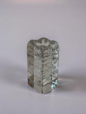 Heavy glass candle holder
