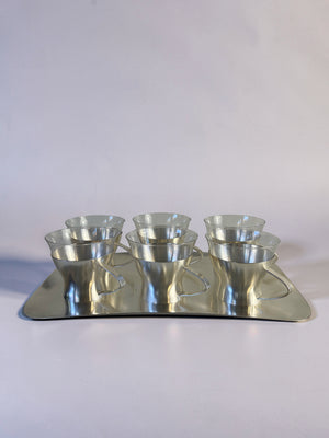Set of 6 cups with matching tray by WMF